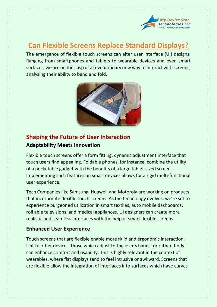 can flexible screens replace standard displays n.w