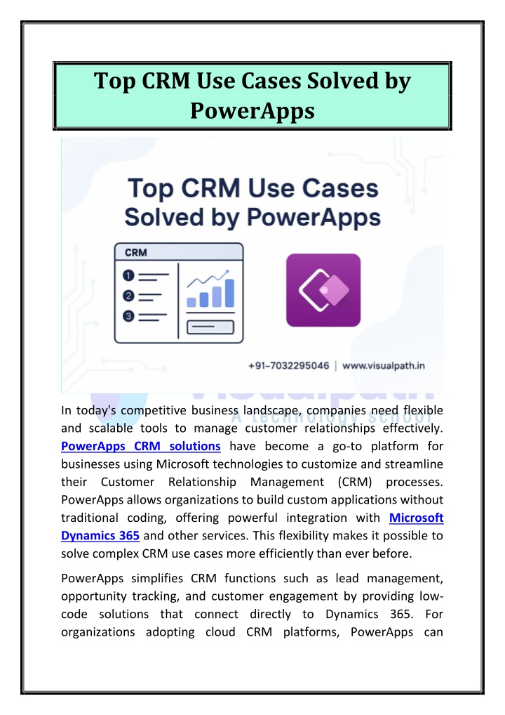 top crm use cases solved by powerapps n.w