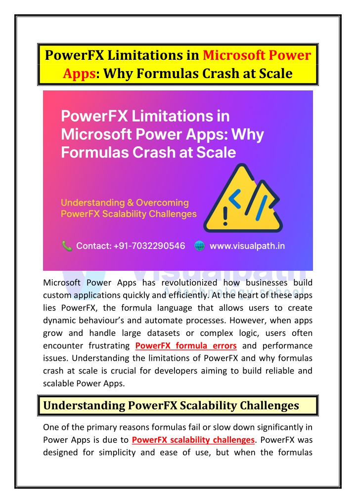 powerfx limitations in microsoft power apps n.w