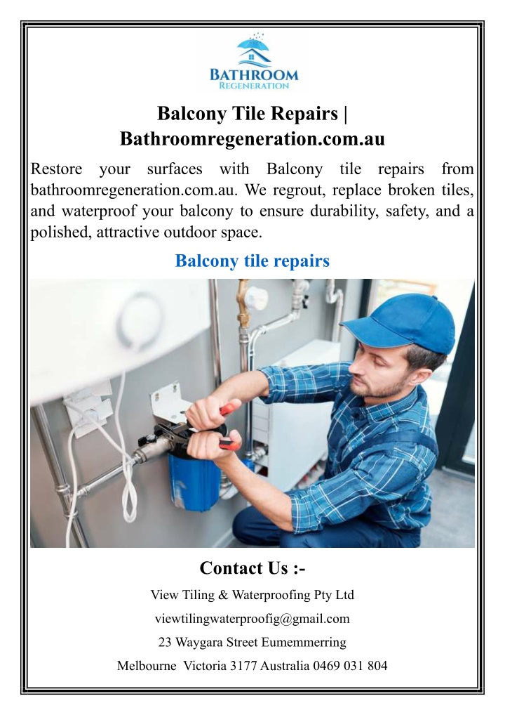 balcony tile repairs bathroomregeneration com au n.w