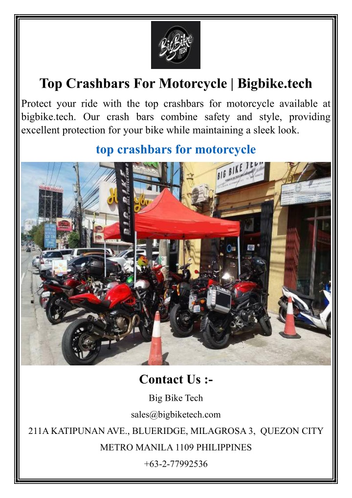 top crashbars for motorcycle bigbike tech n.w