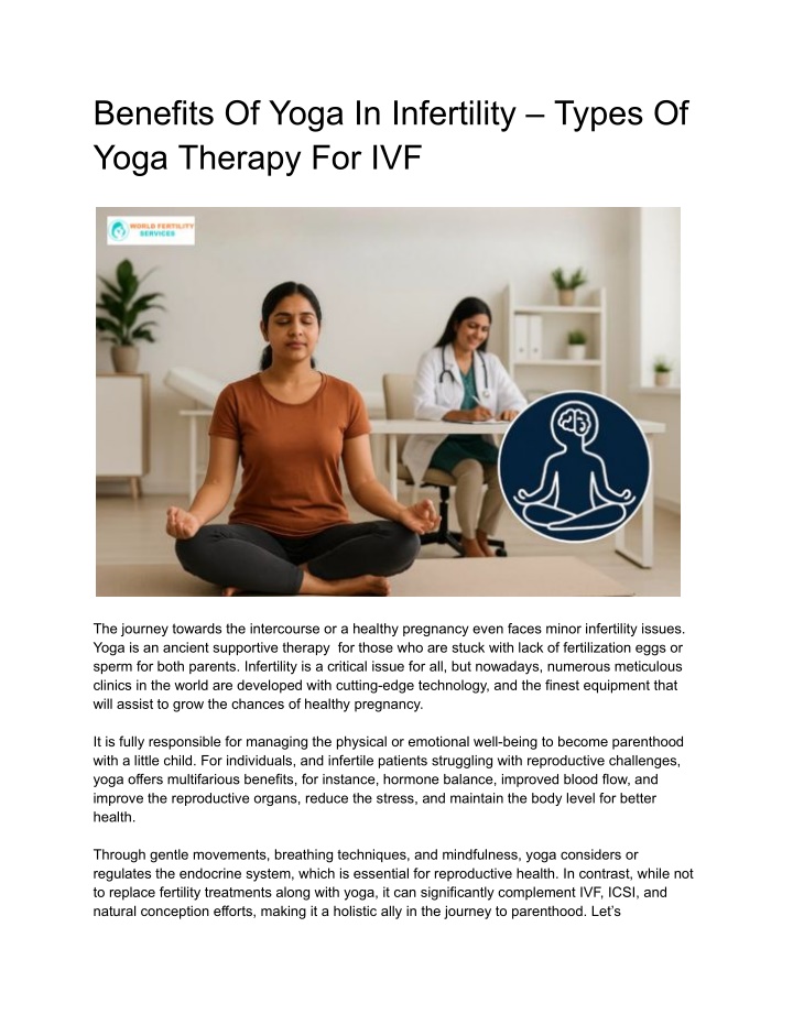 benefits of yoga in infertility types of yoga n.w