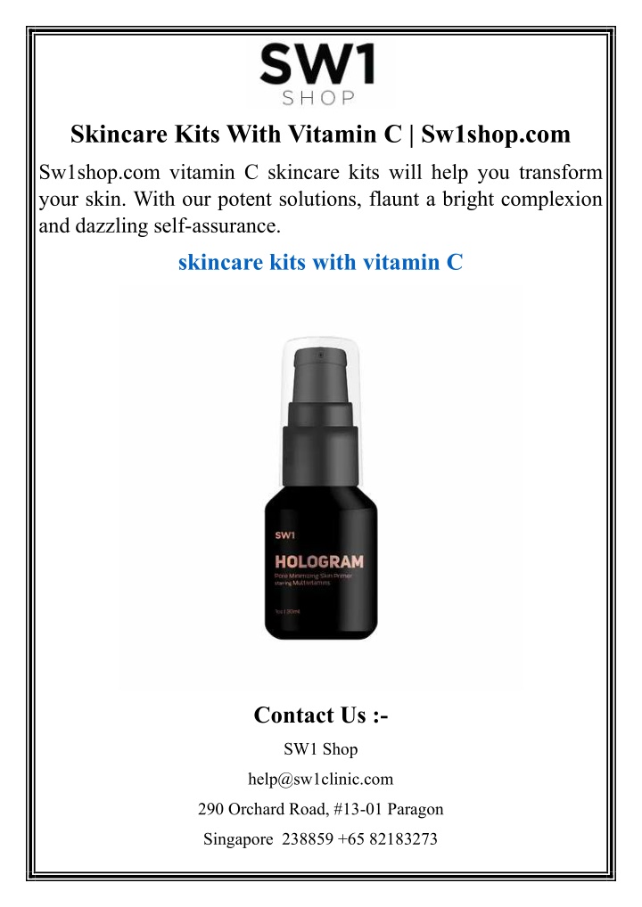 skincare kits with vitamin c sw1shop com n.w