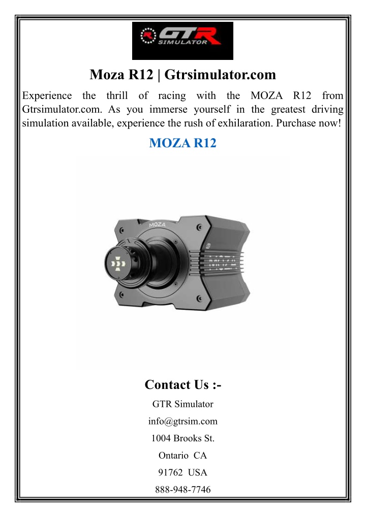 moza r12 gtrsimulator com n.w