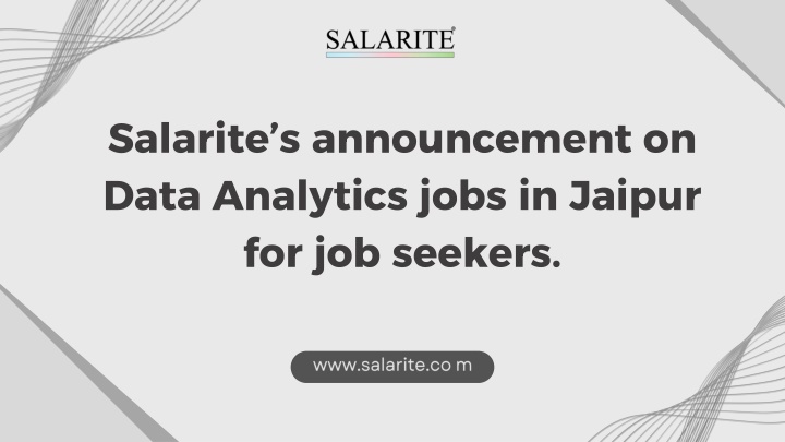 Salarite’s announcement on Data Analytics jobs in Jaipur for job seekers.
