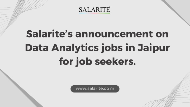 salarite s announcement on data analytics jobs n.w