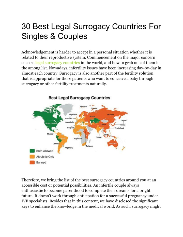 30 best legal surrogacy countries for singles n.w