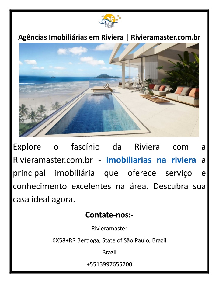 ag ncias imobili rias em riviera rivieramaster n.w