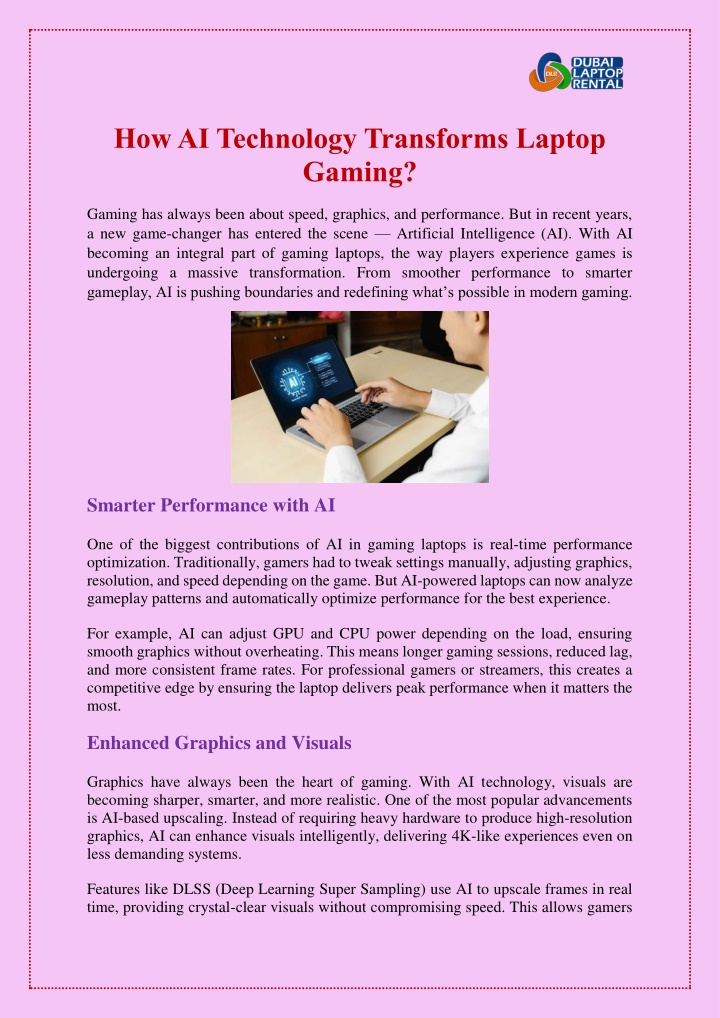 how ai technology transforms laptop gaming n.w