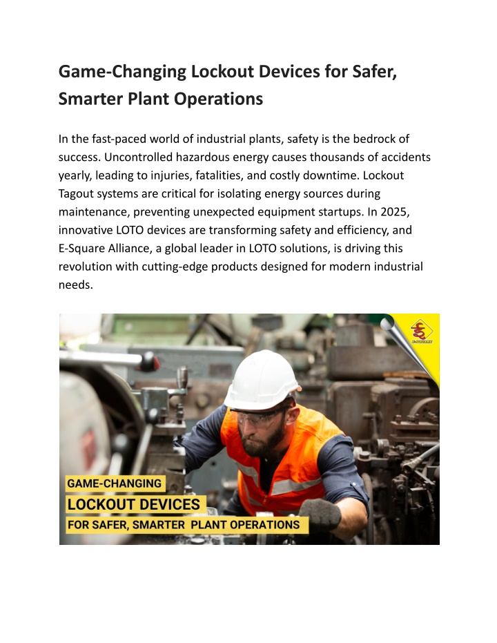 game changing lockout devices for safer smarter n.w