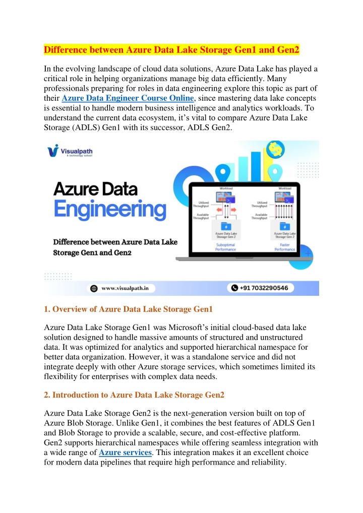 difference between azure data lake storage gen1 n.w