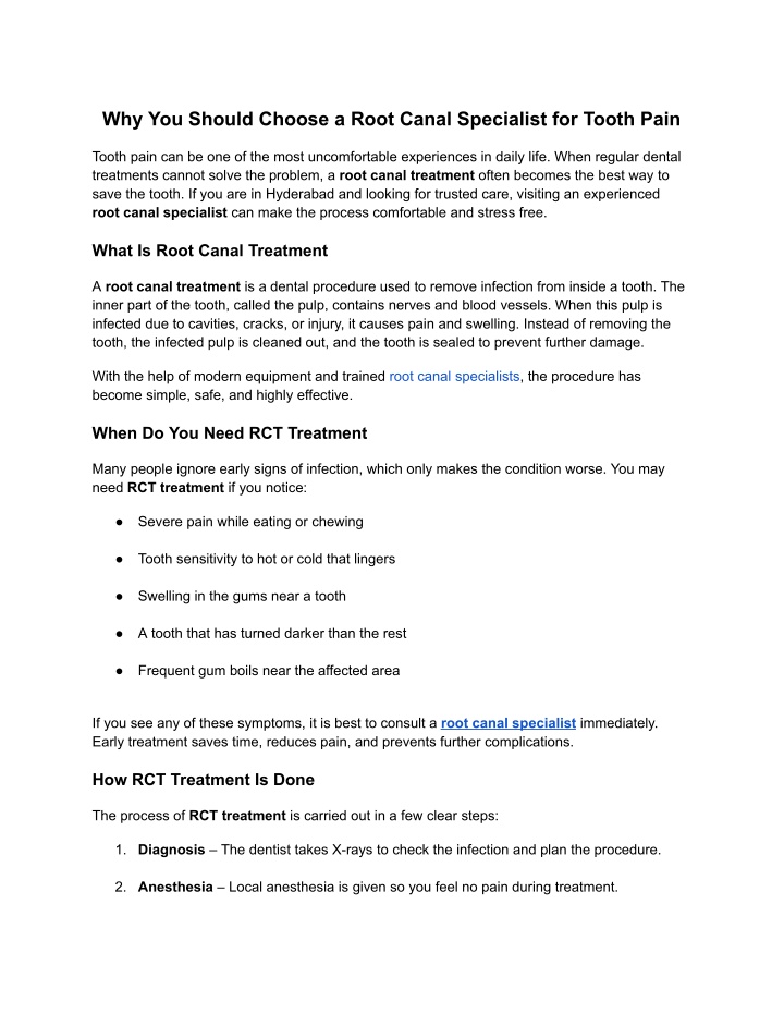 why you should choose a root canal specialist n.w