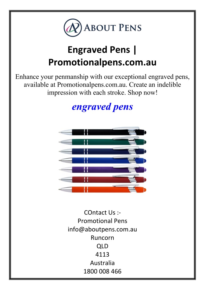 engraved pens promotionalpens com au n.w