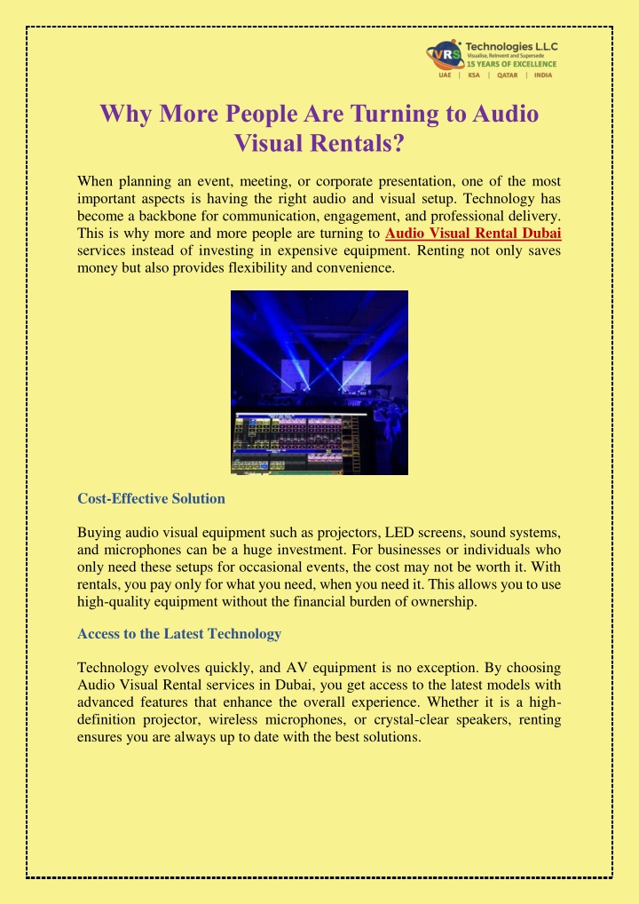 why more people are turning to audio visual n.w