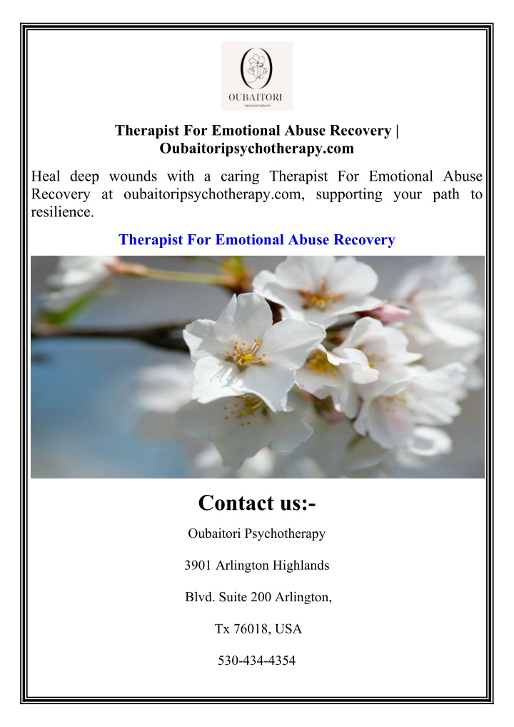 therapist for emotional abuse recovery n.w