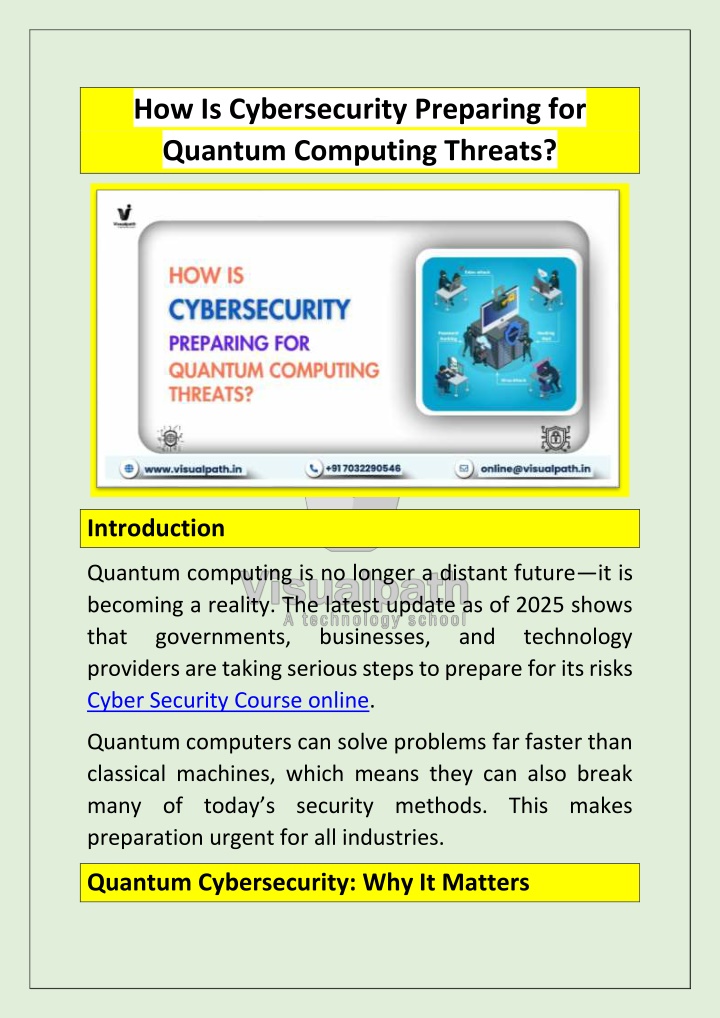 how is cybersecurity preparing for quantum n.w