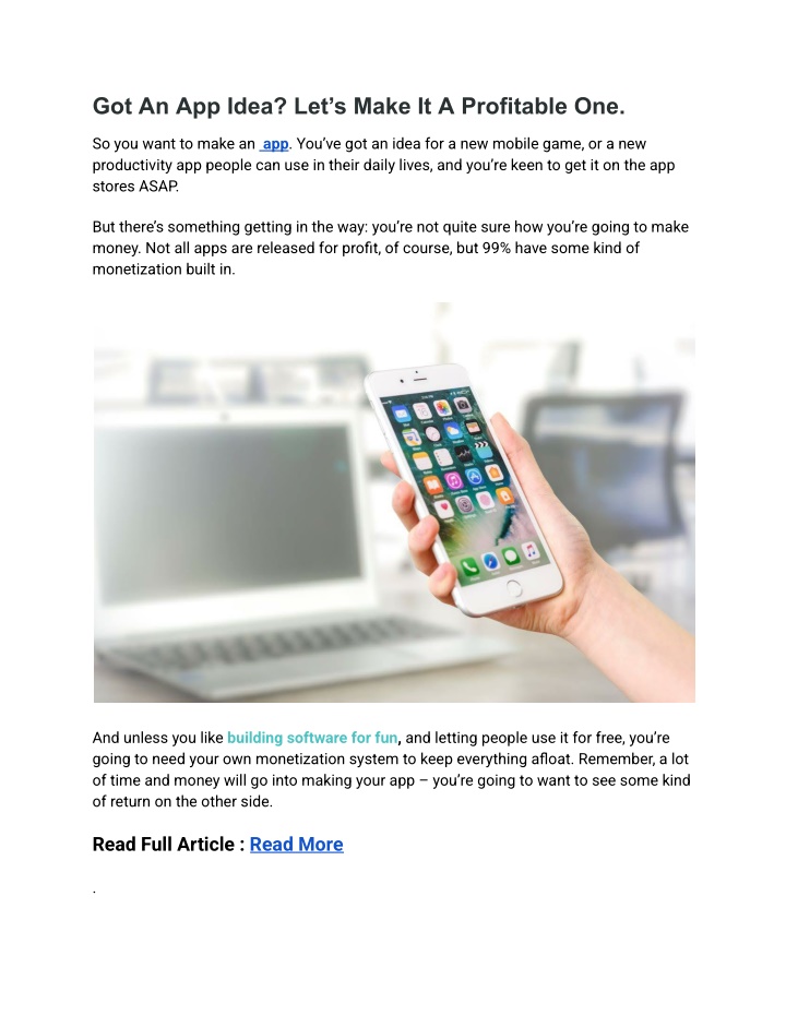 got an app idea let s make it a profitable one n.w