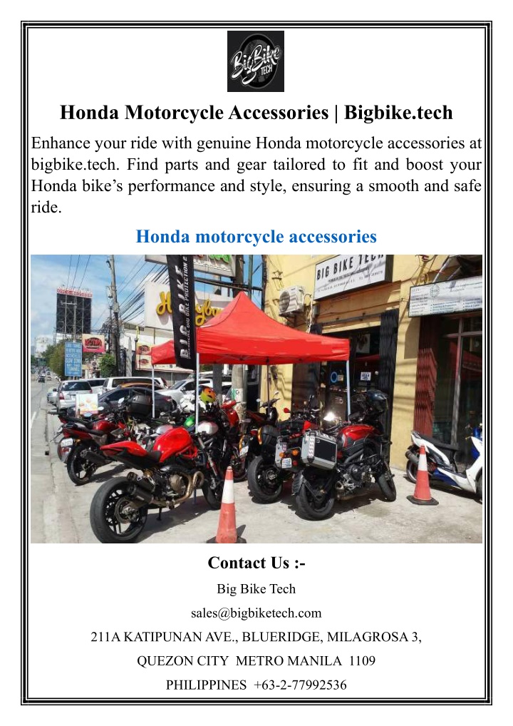 honda motorcycle accessories bigbike tech n.w