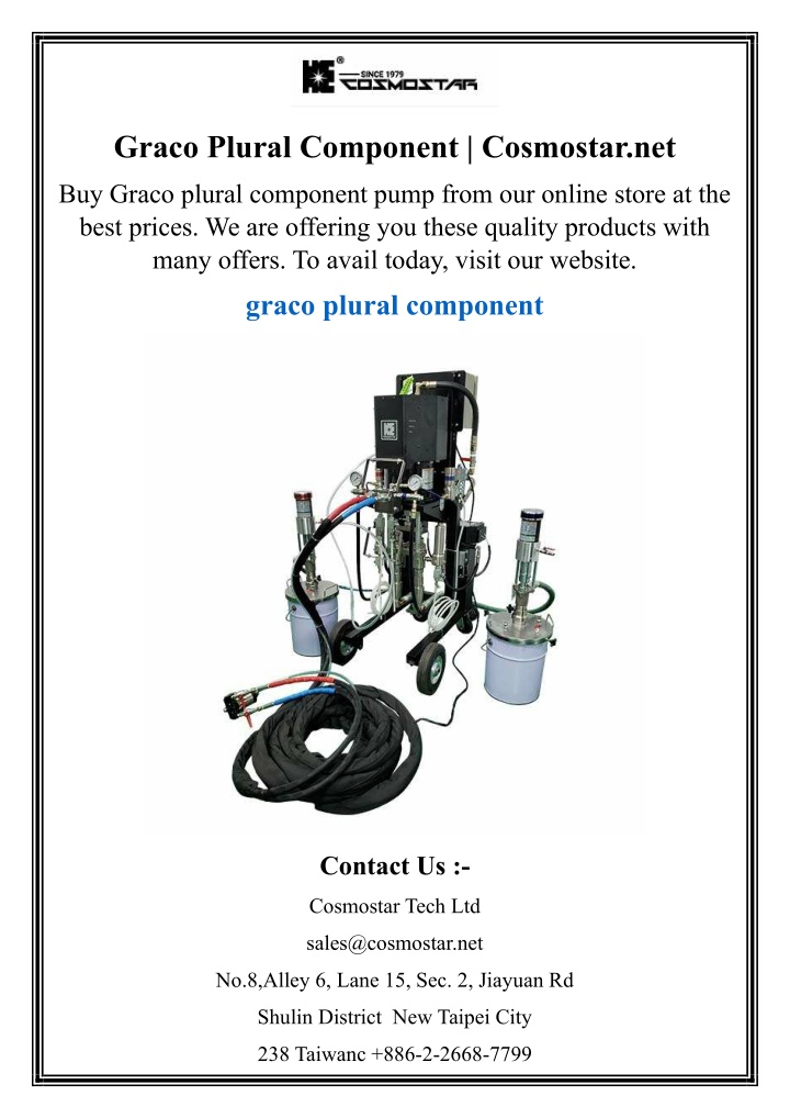 graco plural component cosmostar net n.w
