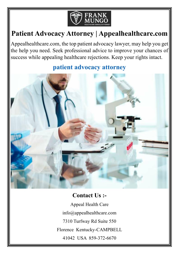 patient advocacy attorney appealhealthcare com n.w