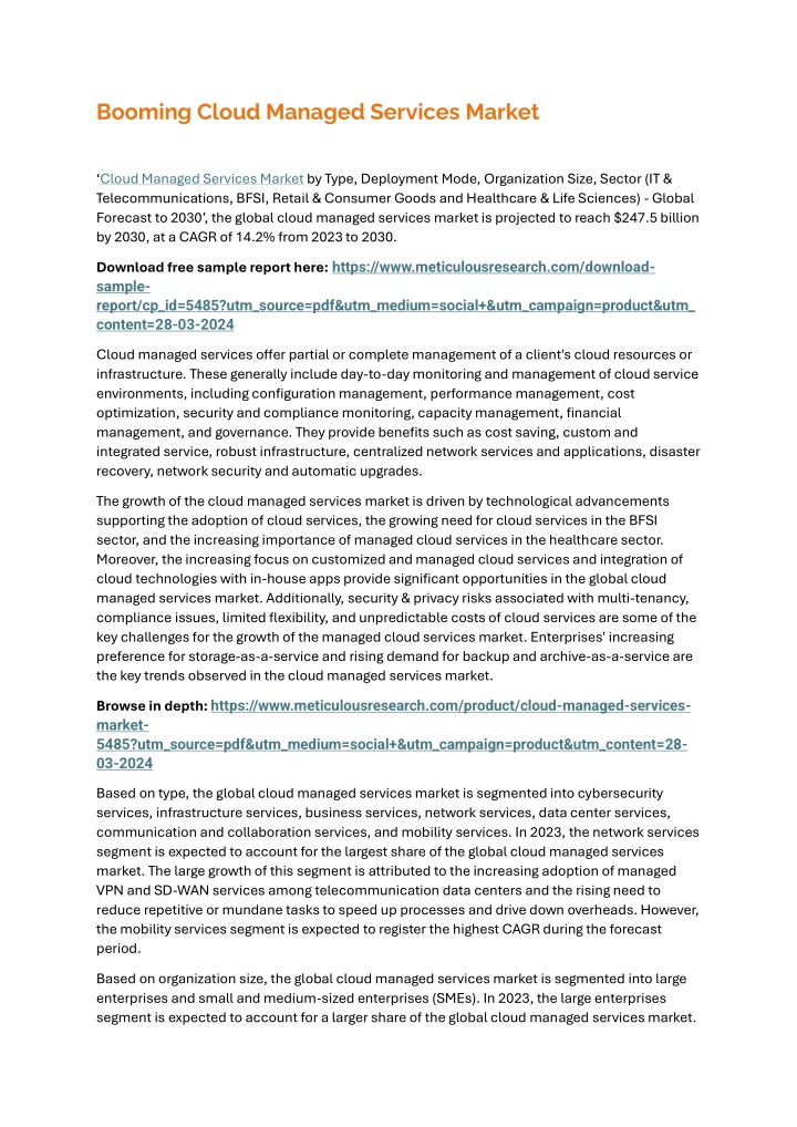 booming cloud managed services market n.w