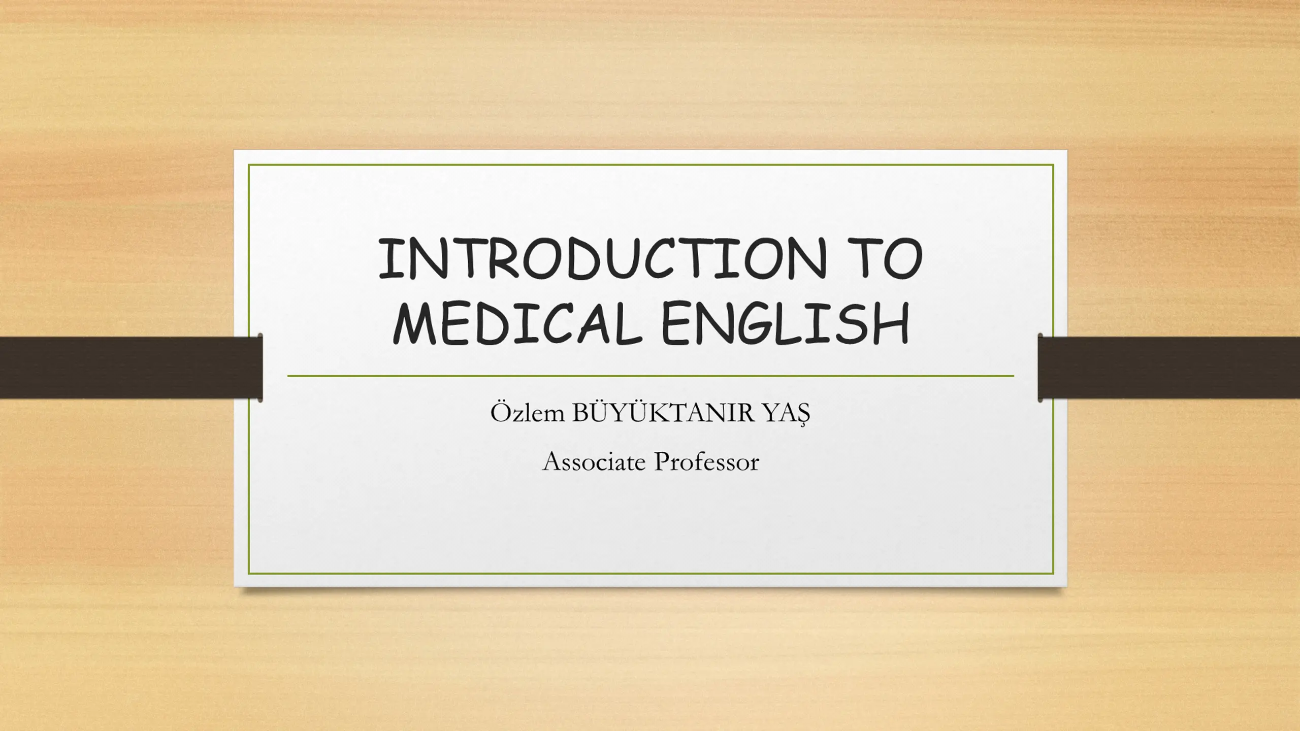 Introduction to Medical English