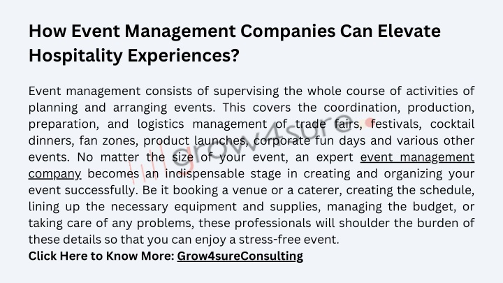 how event management companies can elevate n.w