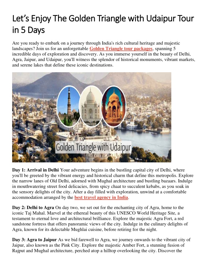 let s enjoy the golden triangle with udaipur tour n.w