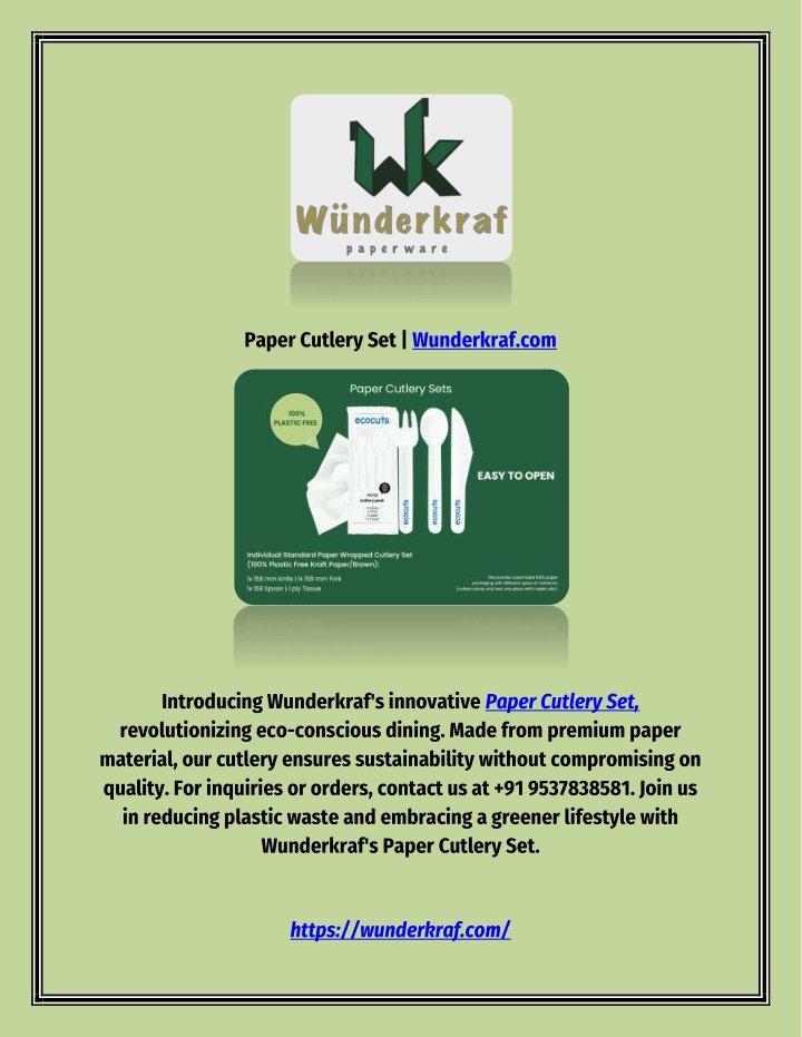 paper cutlery set wunderkraf com n.w