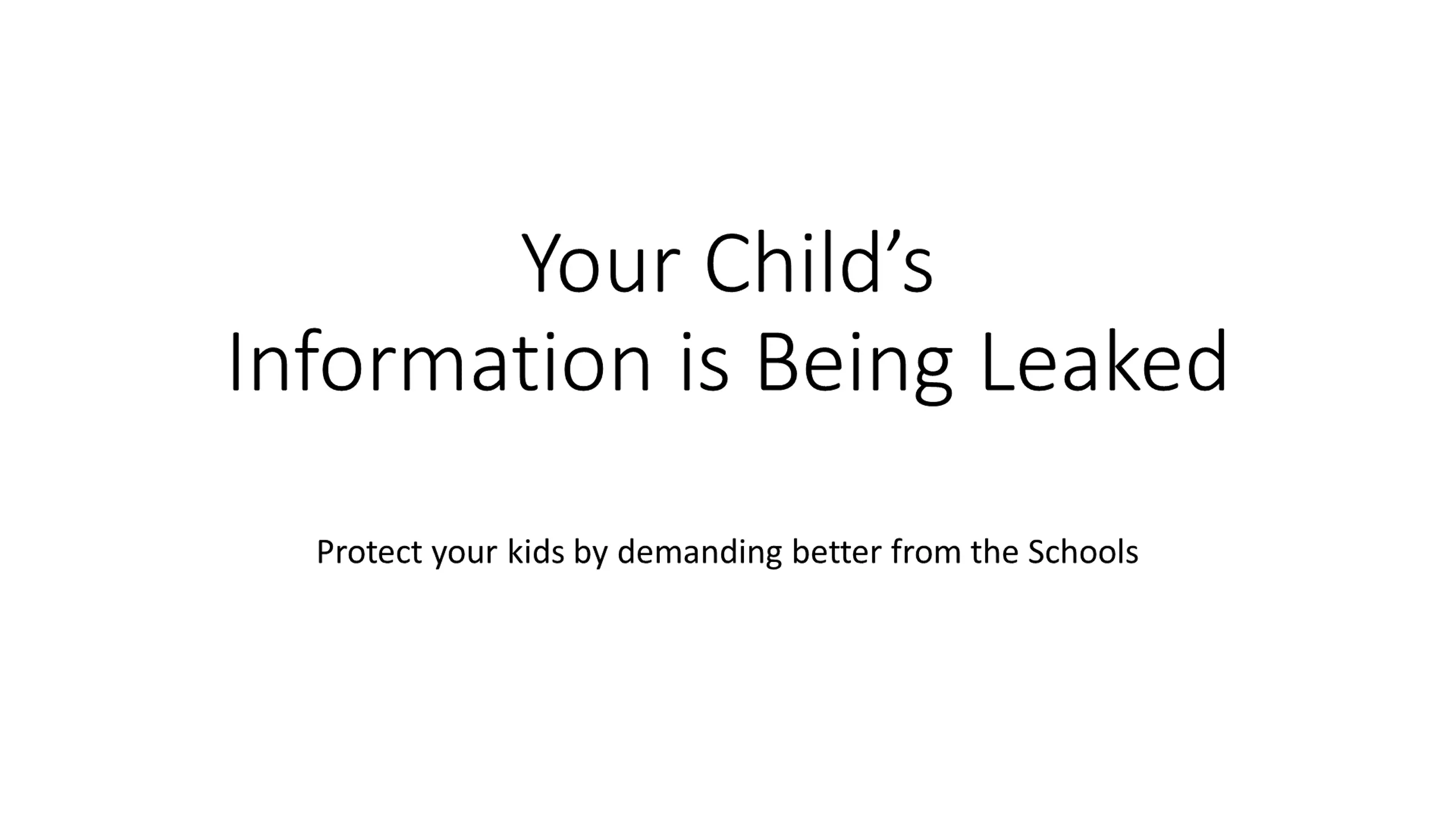 Your Child’s Information is Being Leaked