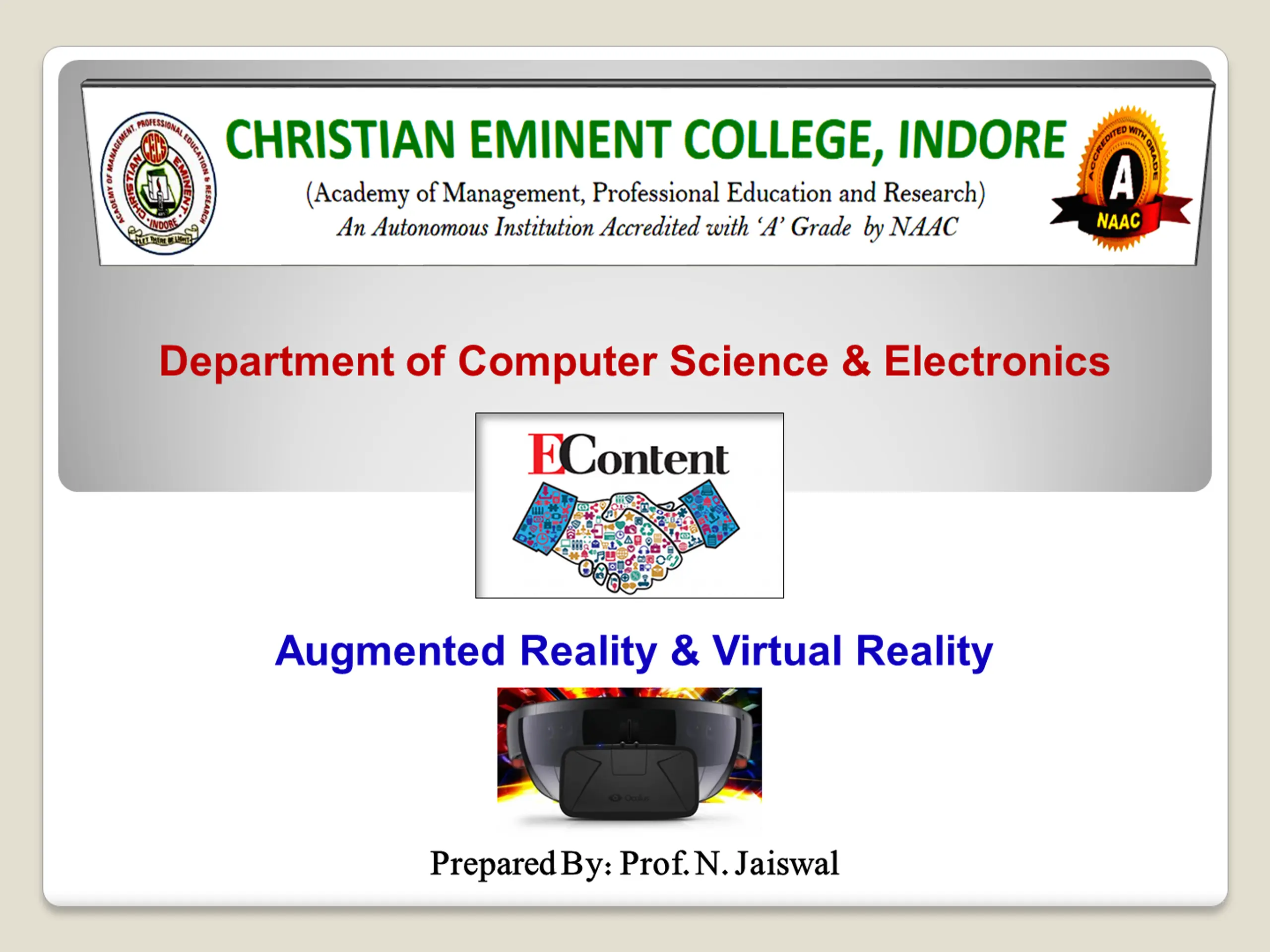 Augmented Reality & Virtual Reality