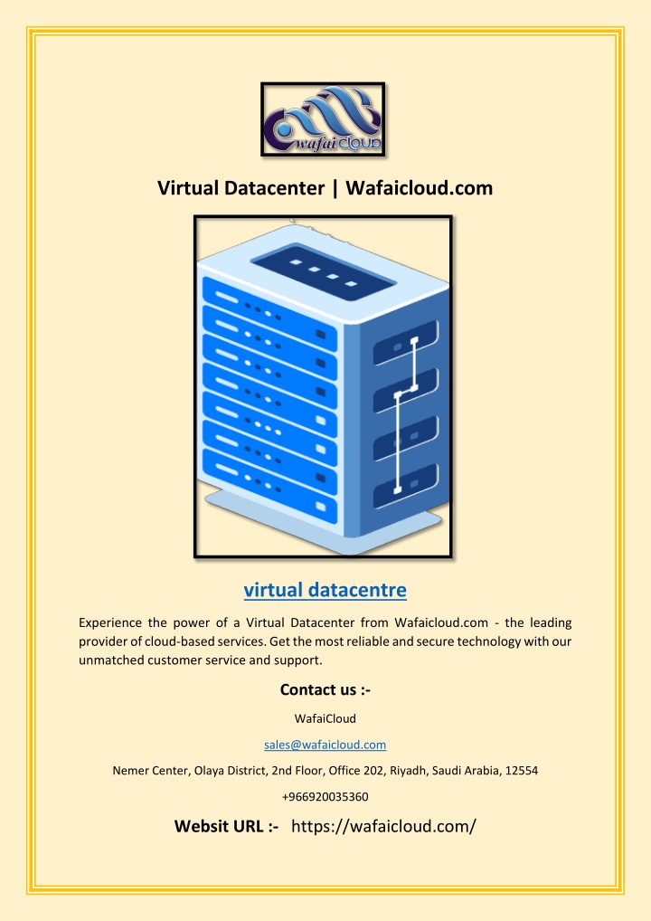 virtual datacenter wafaicloud com n.w