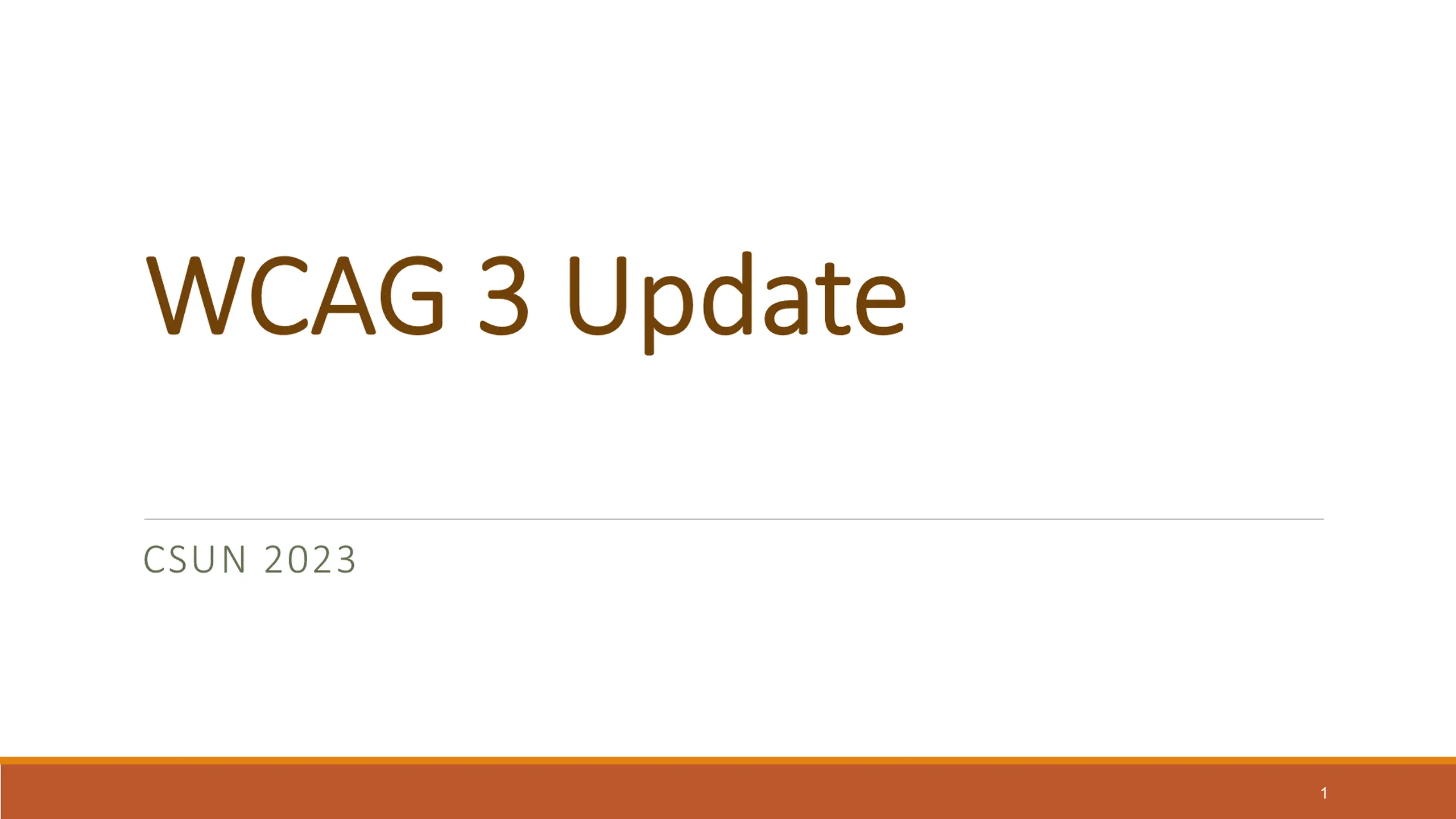 WCAG 3 Update