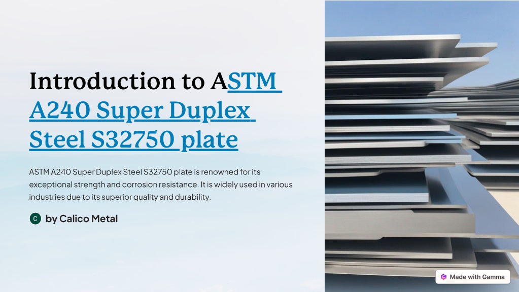 introduction to astm a240 super duplex steel l.w