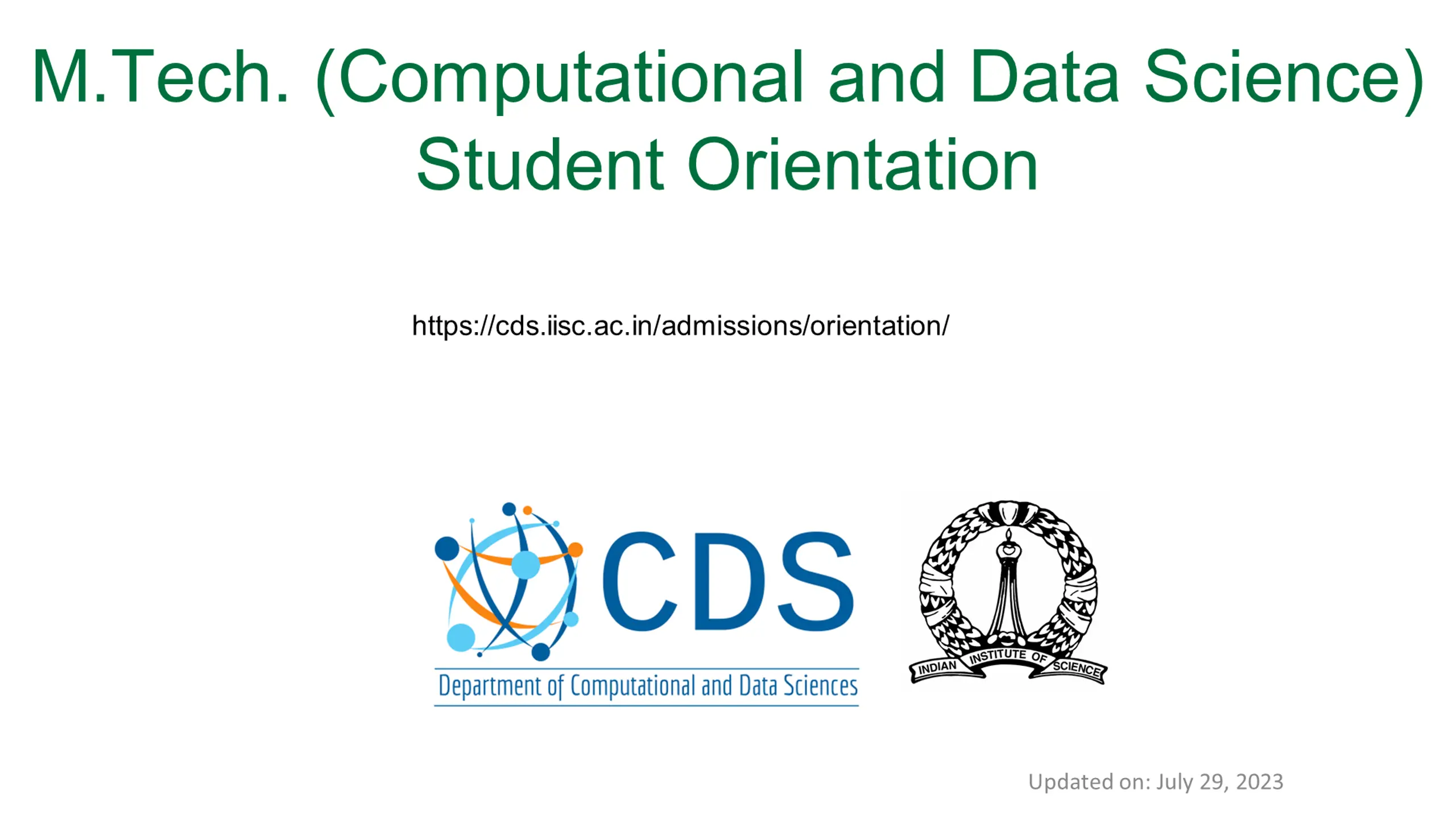 M.Tech. (Computational and Data Science)