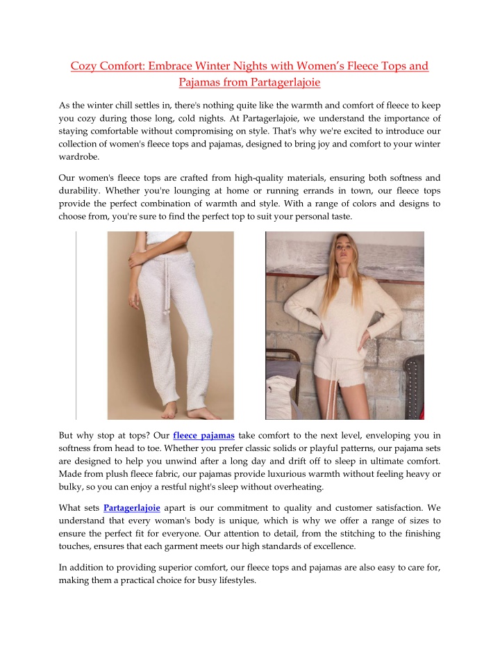cozy comfort embrace winter nights with women n.w