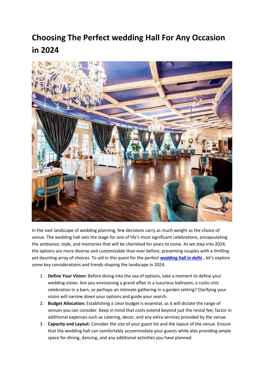 choosing the perfect wedding hall l.w