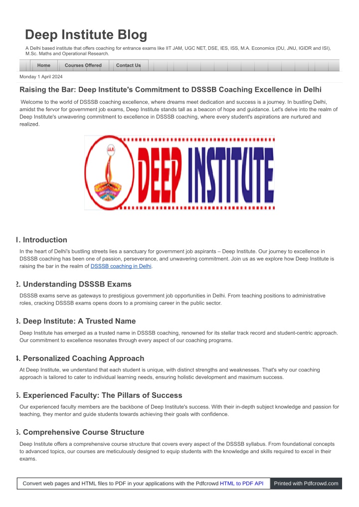 deep institute blog n.w