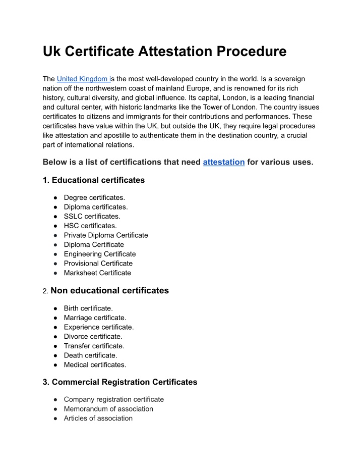 uk certificate attestation procedure n.w