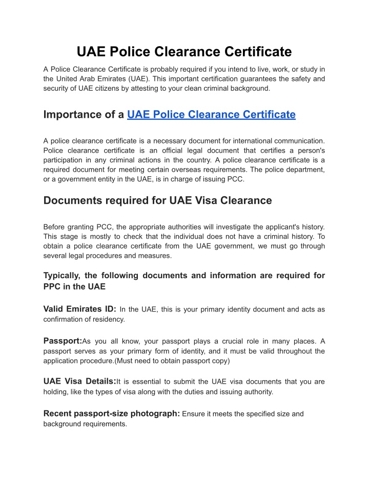 uae police clearance certificate n.w