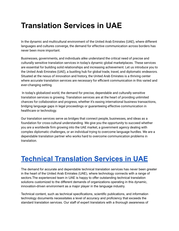 translation services in uae n.w