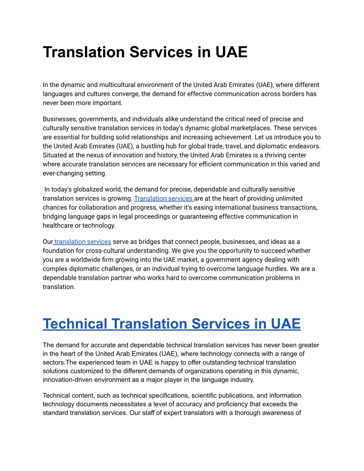 translation services in uae n.w