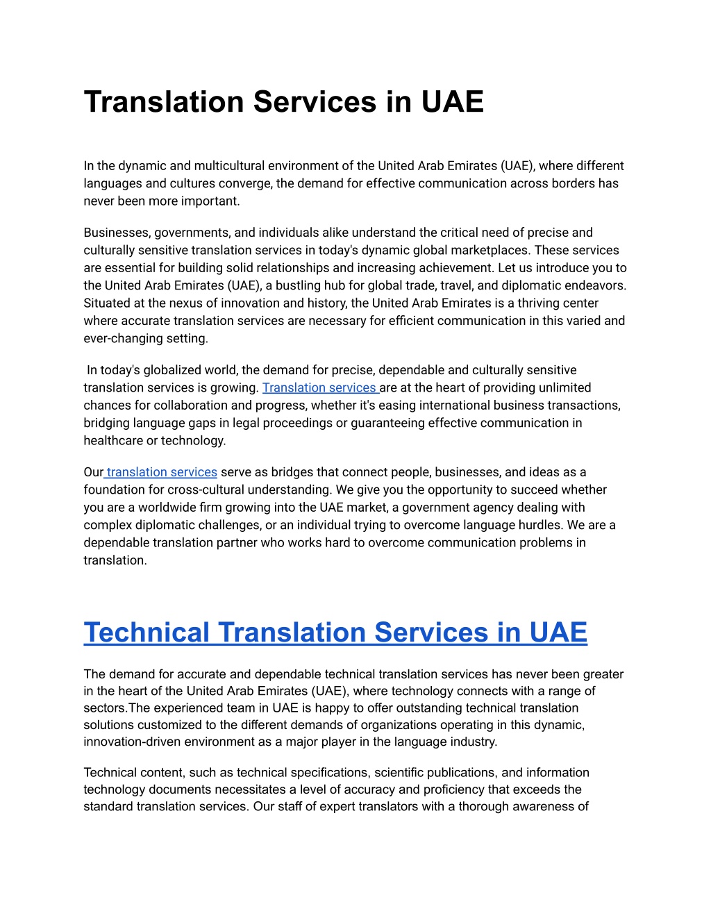 translation services in uae l.w