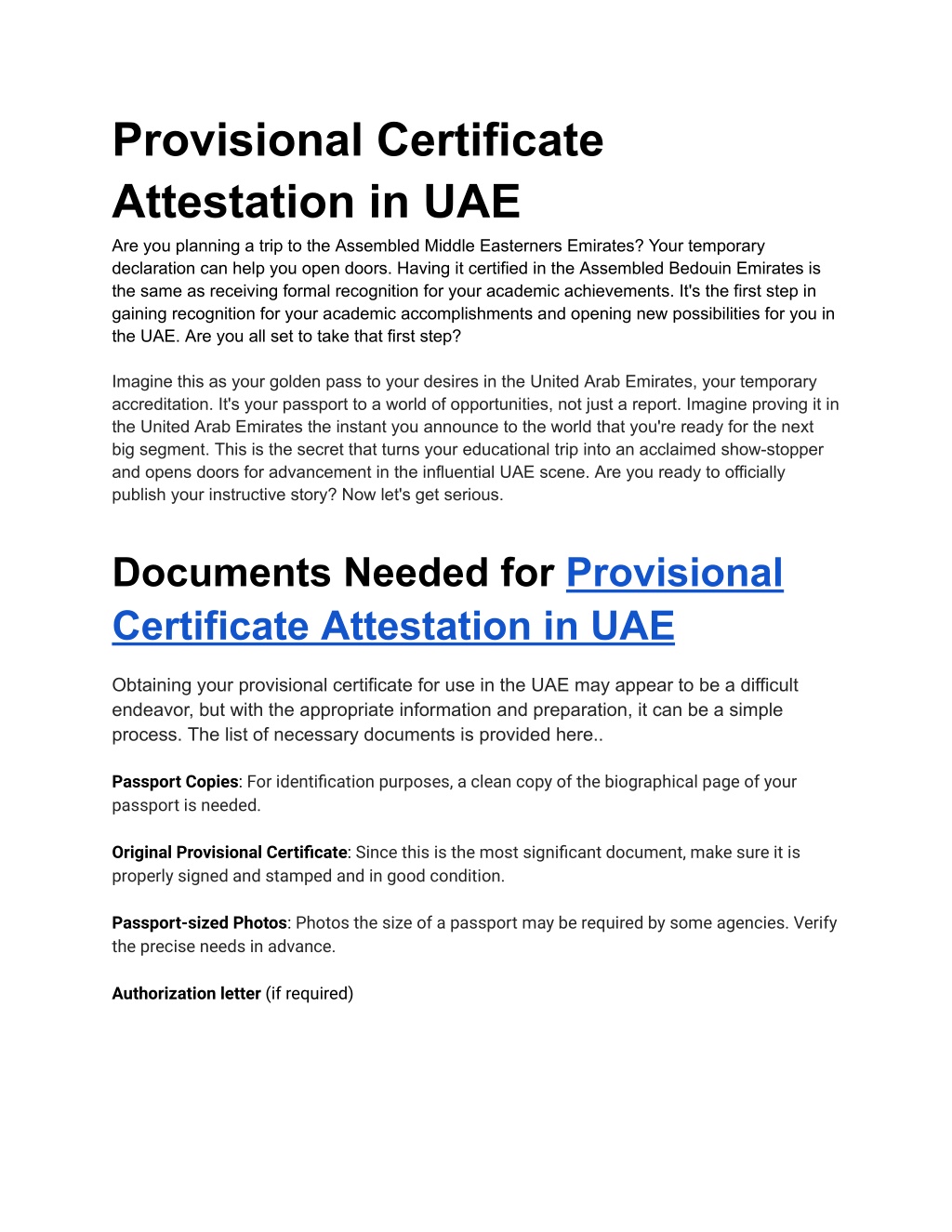 provisional certificate attestation in uae l.w