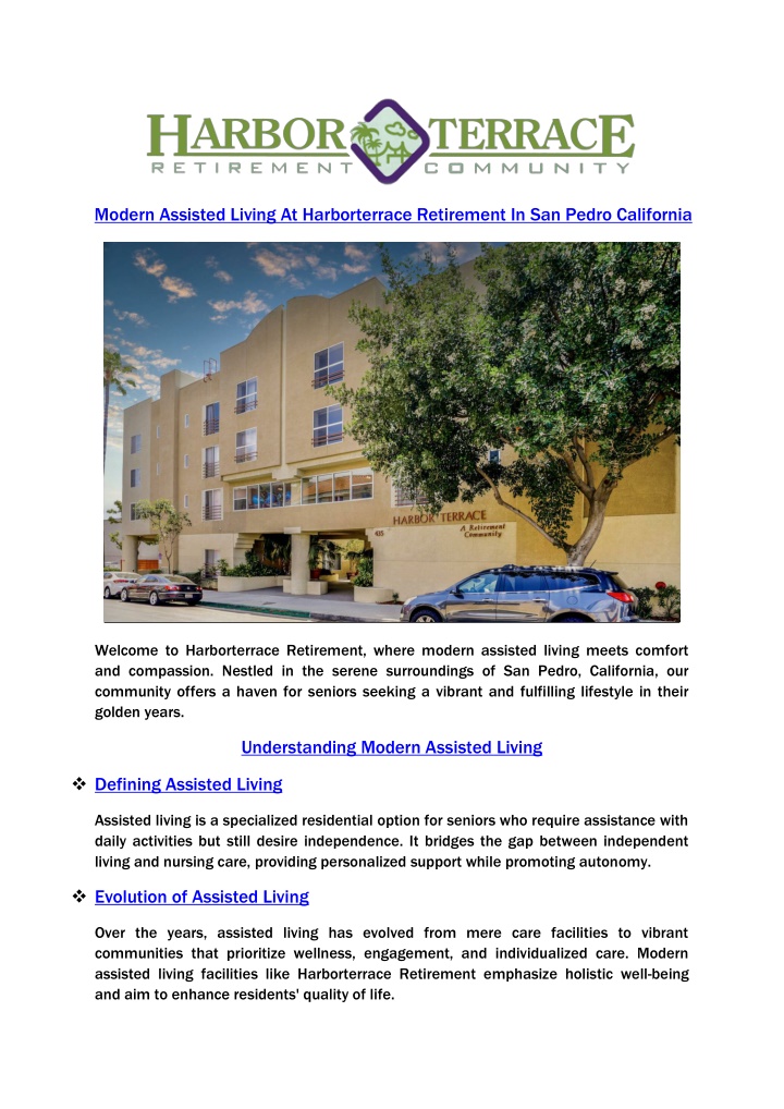 modern assisted living at harborterrace n.w