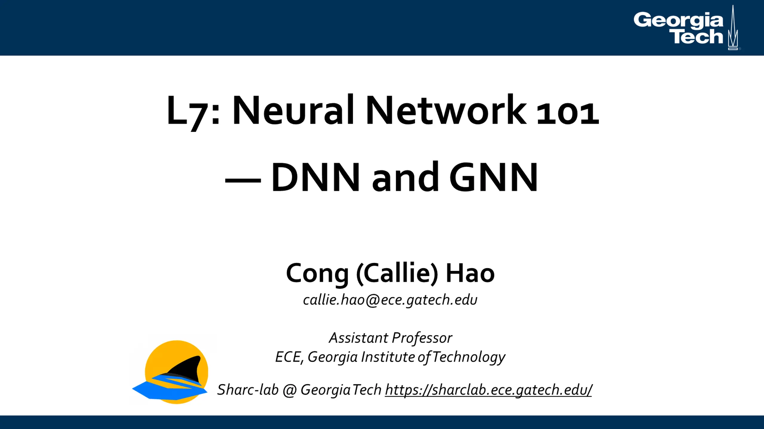 L7: Neural Network 101 — DNN and GNN