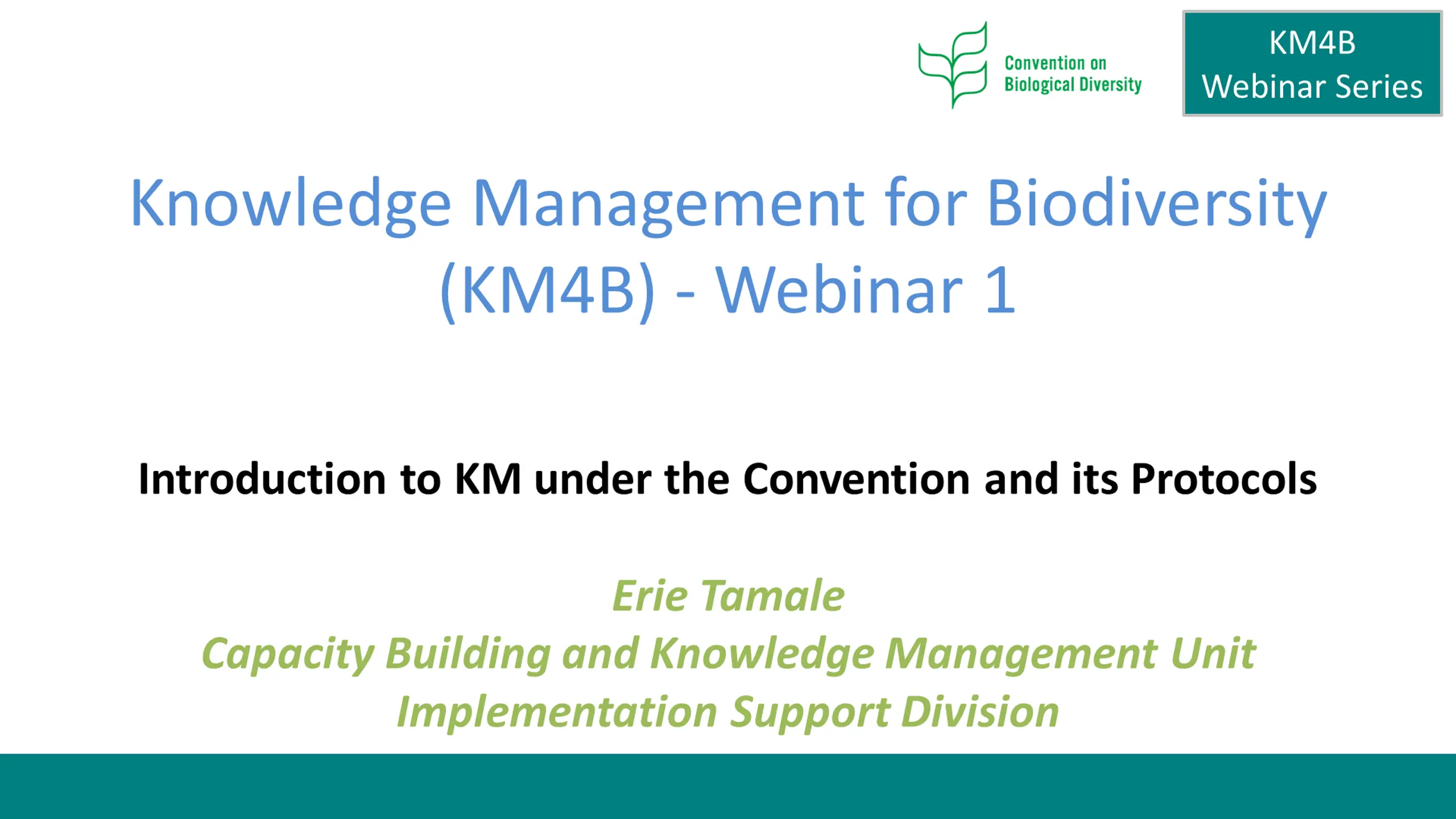 Knowledge Management for Biodiversity