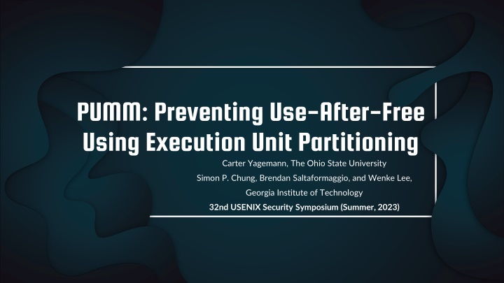 PUMM: Preventing Use-After-Free Using Execution Unit Partitioning