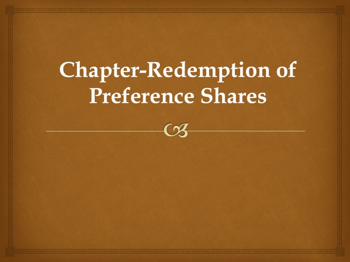 Redemption of Preference Shares
