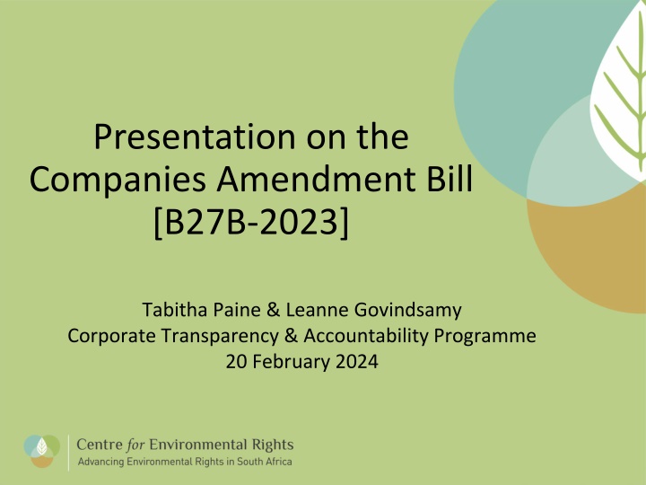 Enhancing Corporate Transparency: Analysing The Companies Amendment Bill [B27B-2023]